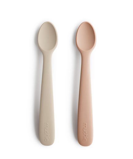 Mushie babyspoons - blush/shifting sand